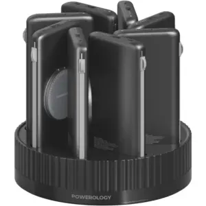 Powerology 8 in 1 Wireless Power Bank Station 10000mAh - Black